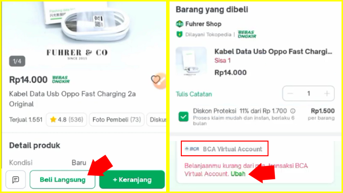 buat pesanan di tokopedia