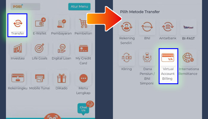 BNI Mobile Transfer - virtual account billing