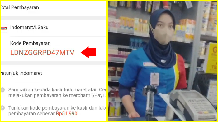 bawa kode pembayaran dari shopee paylater ke kasir indomaret