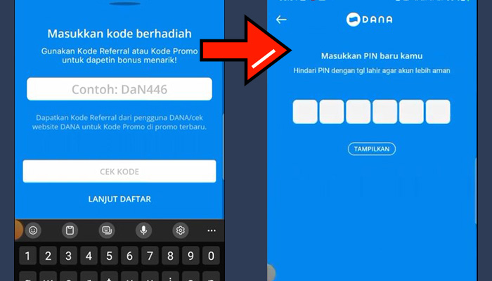 dana masukkan kode berhadiah referral - masukkan pin Dana