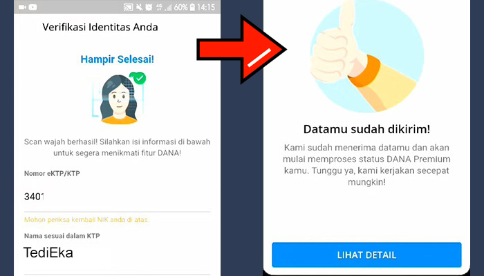 dana premium verifikasi identitas anda - datamu sudah dikirim