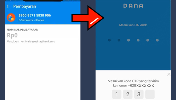 dana shopee nominal pembayaran - pin
