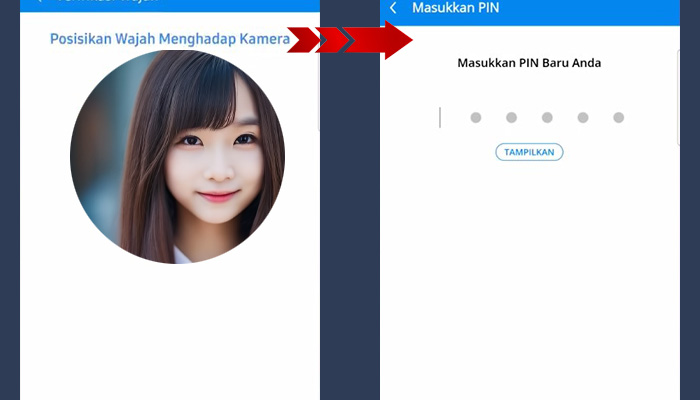 dana verifikasi wajah - masukkan pin baru