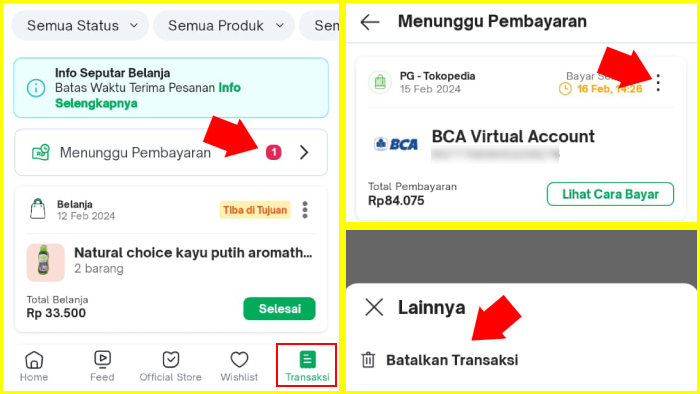 ganti kurir sebelum membeli produk tokopedia