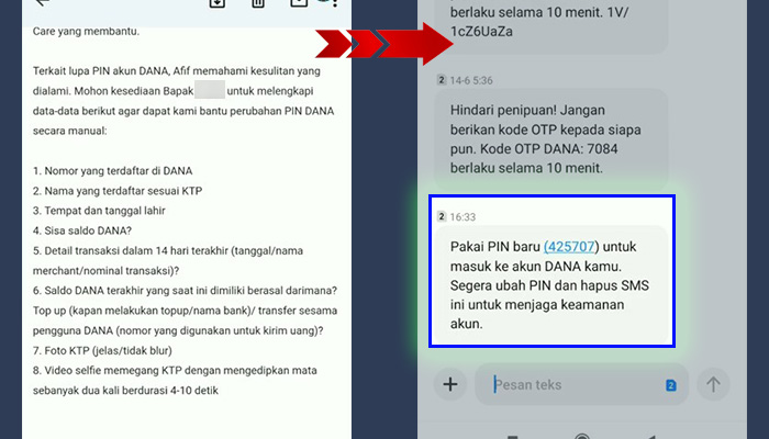 gmail dana - PIN Sementara SMS