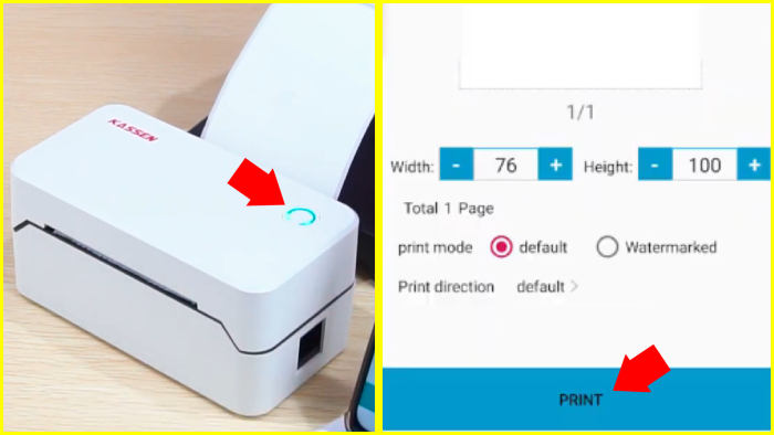 indikator led printer jadi biru tekan tombol print