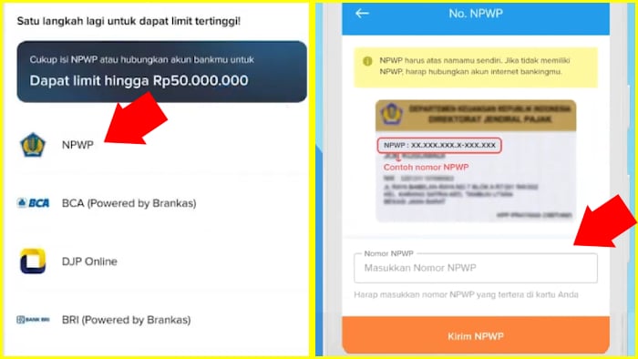 langkah bila ingin limit lebih tinggi dengan npwp