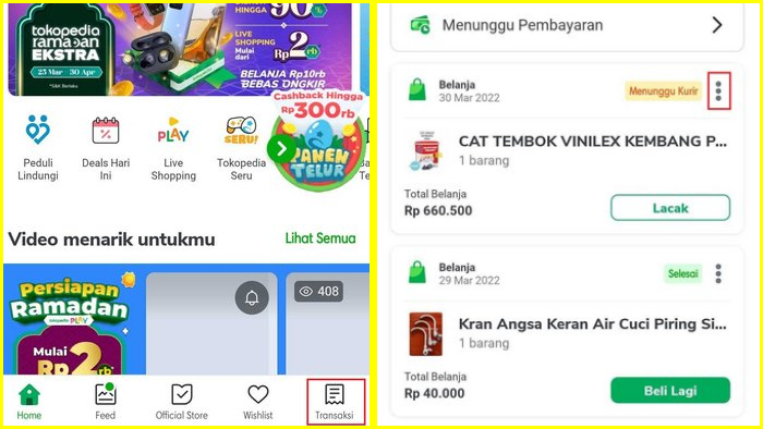 menghubungi cs tokopedia lewat invoice transaksi