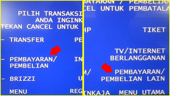 menu pembayaran dan pembelian lain