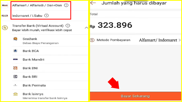 Cara Bayar Shopee Paylater Lewat Indomaret dan Alfamart