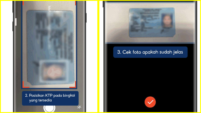 posisikan ktp pada bingkai yang tersedia lalu cek apakah fotonya sudah jelas