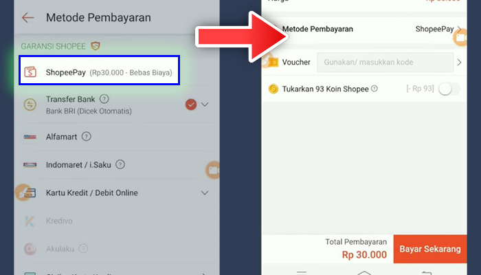 shopee pulsa shopeepay - bayar sekarang