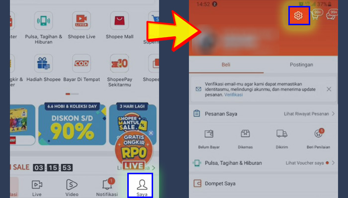 shopee saya - gerigi pengaturan