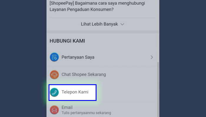 shopee telepon kami