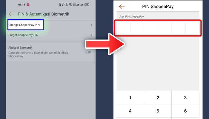 shopeepay change shopeepay pin