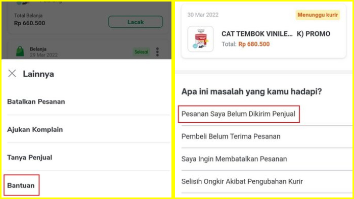 tap menu bantuan lalu pilih artikel solusi yang toped siapkan