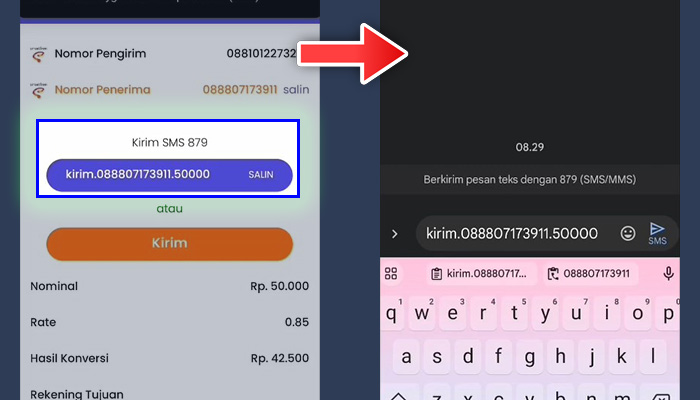 tukar pulsa kirim sms ke 879