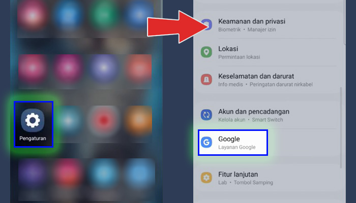 android pengaturan - google