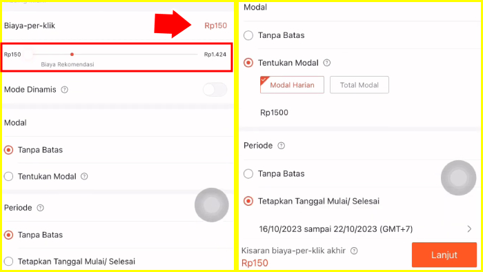 biaya per klik tentukan modal dan periode iklan serupa shopee