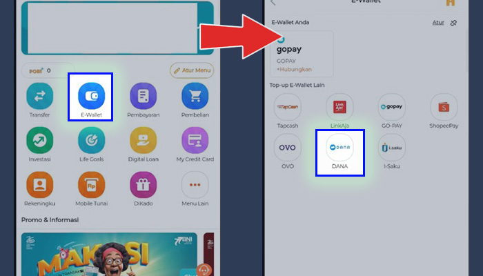 bni mobile e-wallet - dana
