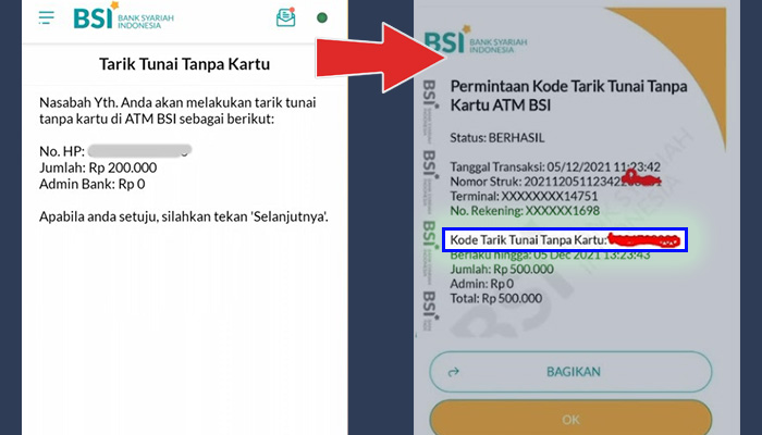 bsi mobile tarik tunai tanpa kartu konfirmasi penarikan - kode penarikan