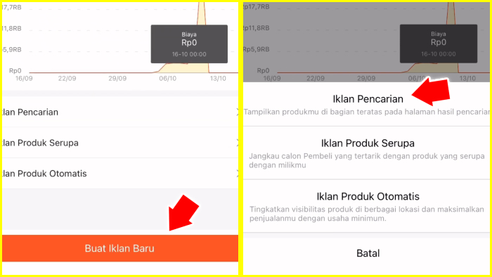 buat iklan baru iklan pencarian shopee