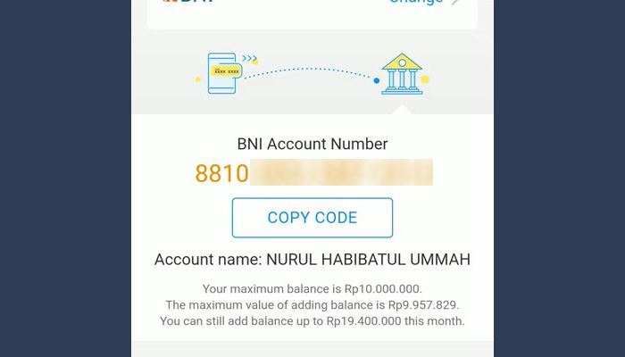 dana bni kode virtual account