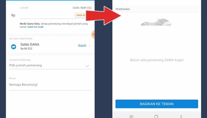 dana kaget nominal saldo jumlah pemenang - bagikan