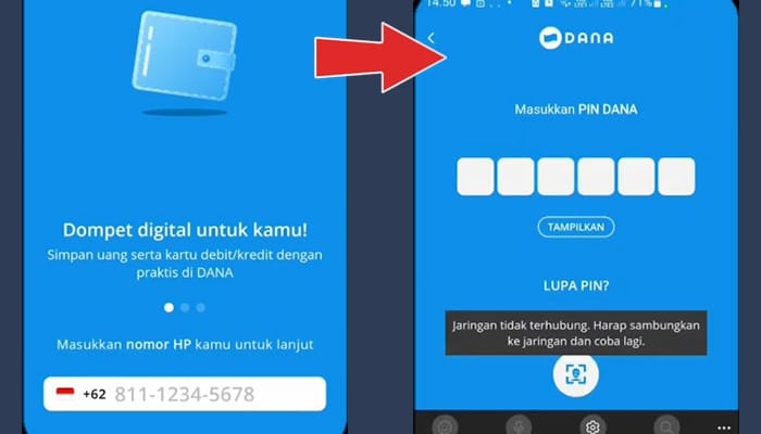 dana login nomor hp - pin