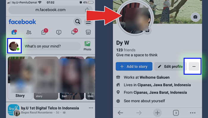 facebook profile - titik tiga