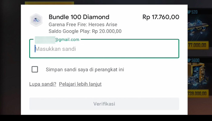 free fire top up diamonds play store password