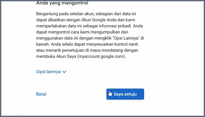 gmail syarat dan ketentuan saya setuju