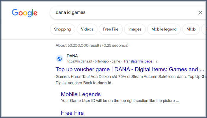 google dana id games
