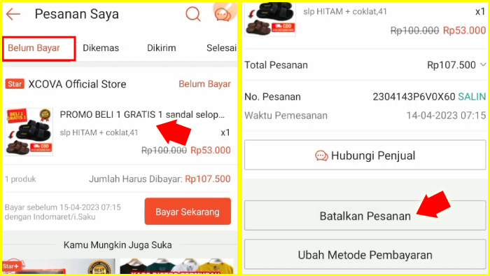 Cara Membatalkan Pesanan di Shopee yang Belum Dibayar