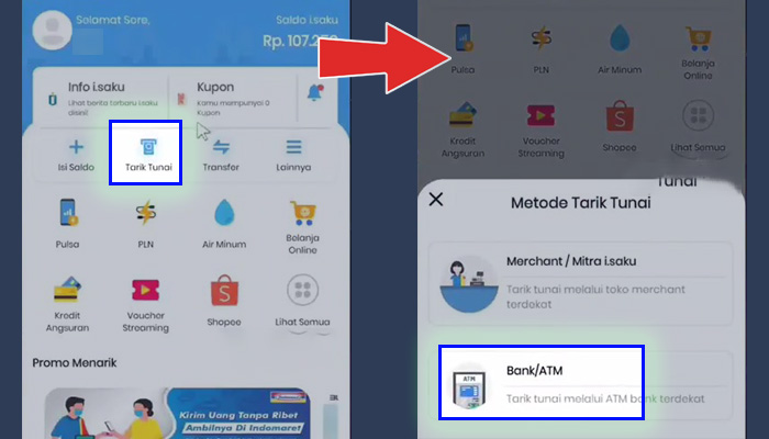 i.saku tarik tunai - metode bank
