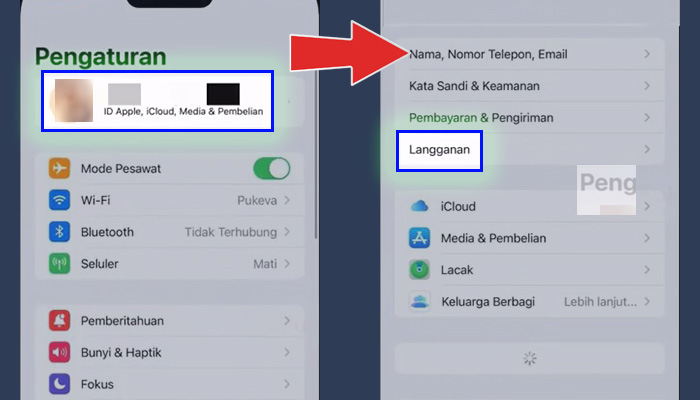 iphone pengaturan id apple - langganan