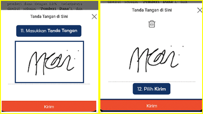 masukkan tanda tangan elektronikmu pilih kirim