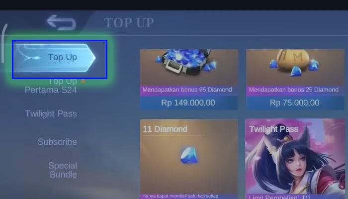 mobile legends top up