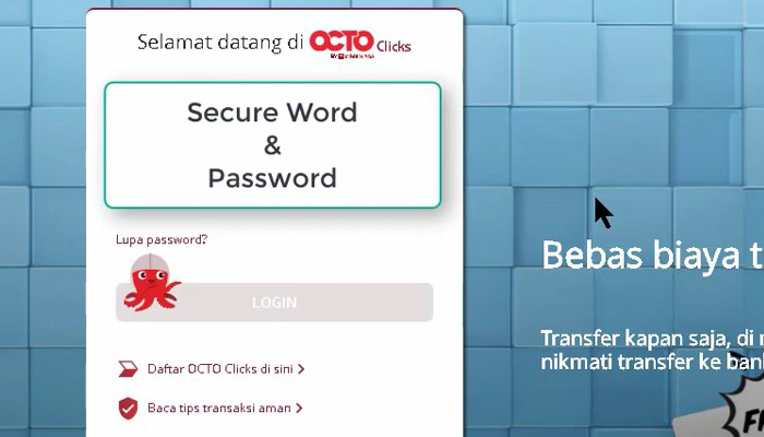 octo clicks secure word and password