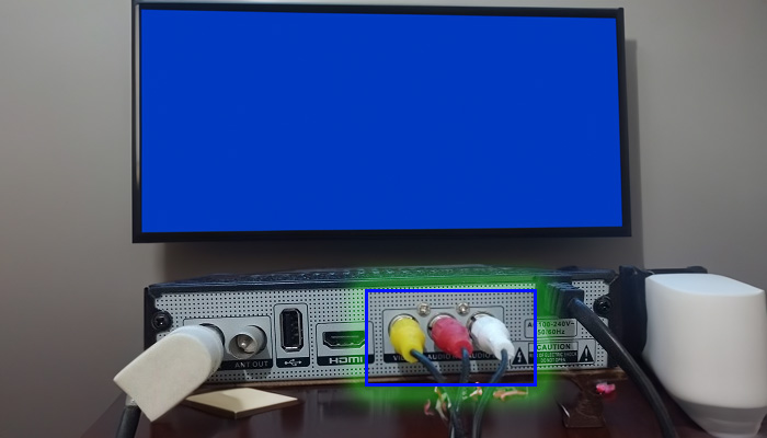 pasangkan kabel rca di set top box