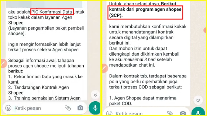 pic konfirmasi data dan kontrak program agen shopee