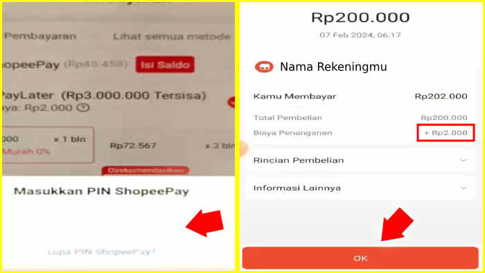 pin shopee pay lihat detail transaksi