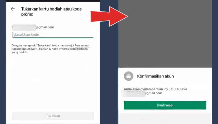 play store tukarkan kartu hadiah atau kode promo - konfirmasikan akun