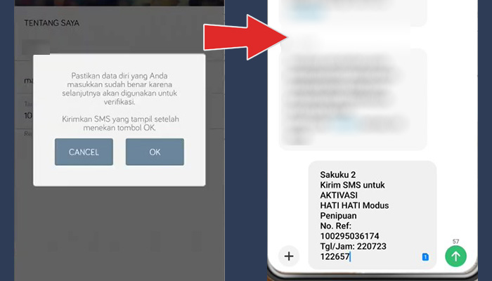 sakuku daftar kirimkan sms