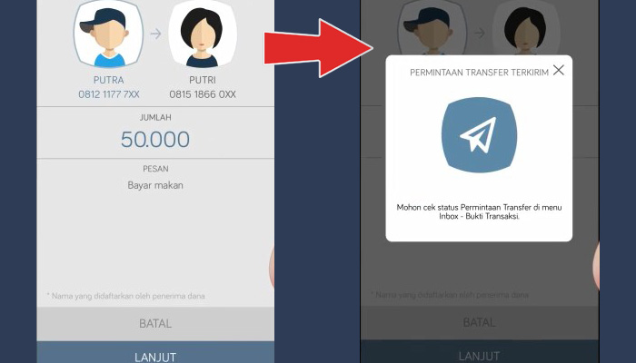 sakuku konfirmasi permintaan - berhasil terkirim