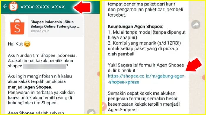 shopee menawarkan kamu jadi agen shopee via whatsapp