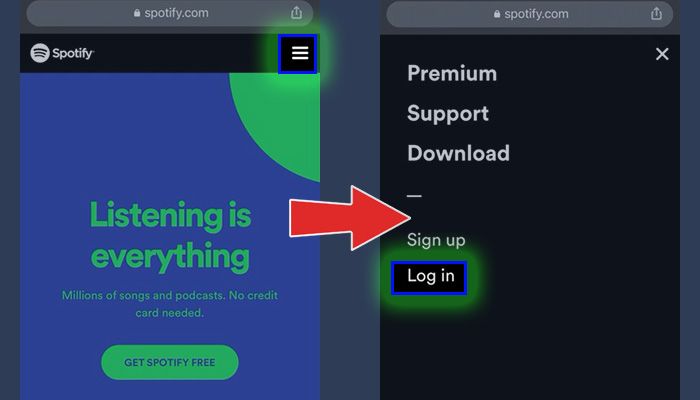 spotify.com garis tiga - login