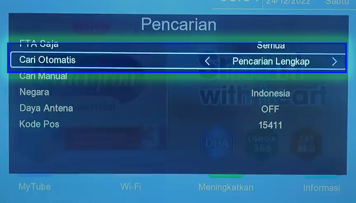 tv set top box pencarian cari otomatis