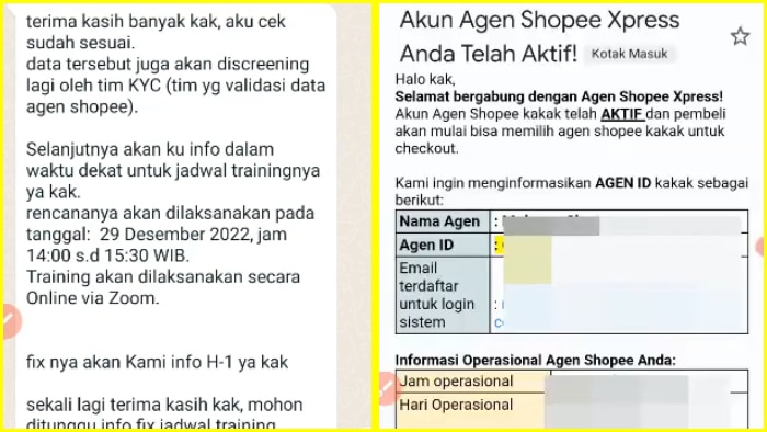 validasi data agen shopee akun agen shopee xpress aktif