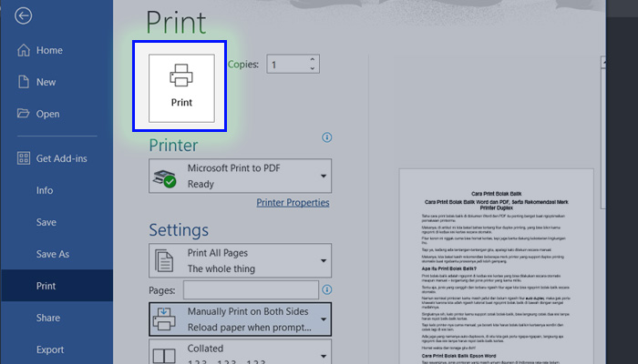 word print